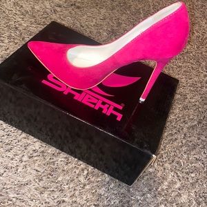 SUEDE Hot PINK POINT TOE HEEL